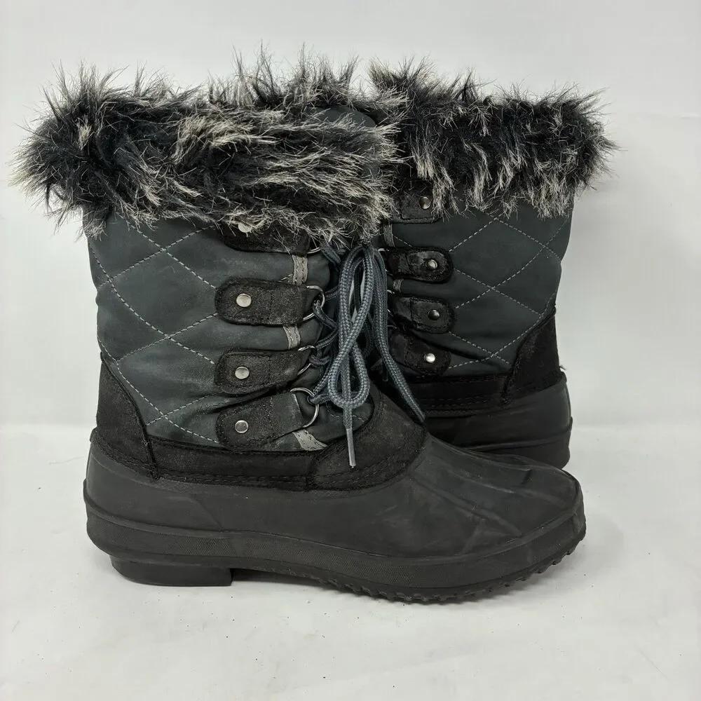 ITASCA Women's Snow Boots Shearling Fur Lined Size 8 Waterproof